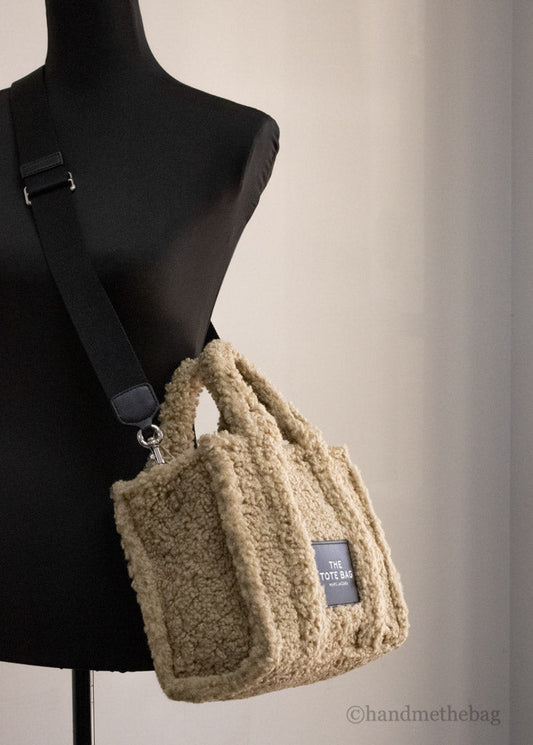 Marc Jacobs The Teddy Mini Beige Sherpa Tote Bag